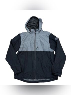 Alpine Design Two-Tone Hooded Windbreaker Jacket - Black & Gray